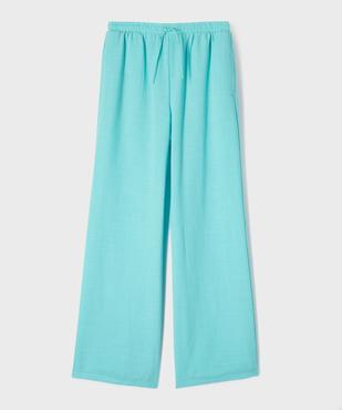 Pantalon large fluide avec taille ajustable fille vue1 - GEMO (JUNIOR) - GEMO