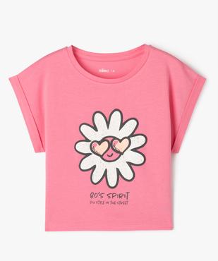 Tee-shirt à manches courtes avec inscription en relief fille  vue1 - GEMO 4G FILLE - GEMO