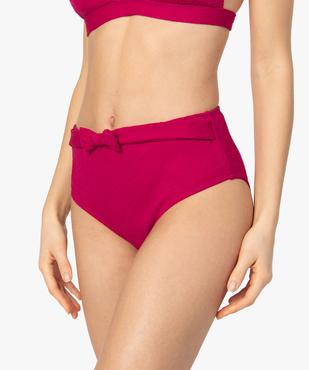 Bas de maillot de bain femme taille haute avec ceinture vue1 - GEMO (PLAGE) - GEMO