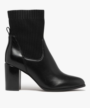 Bottines femme à talon avec col chaussette et bout amande vue2 - GEMO(URBAIN) - GEMO