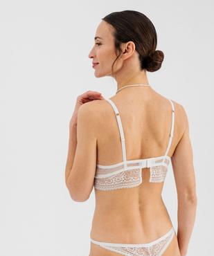 Soutien-gorge triangle en dentelle avec mousses amovibles femme vue3 - GEMO(HOMWR FEM) - GEMO