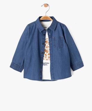 Ensemble 2 pièces bébé garçon tee-shirt et chemise vue1 - GEMO(BEBE DEBT) - GEMO
