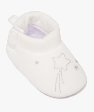 Chaussons de naissance bébé fille à scratch imprimés étoile filante vue5 - GEMO(BB COUCHE) - GEMO