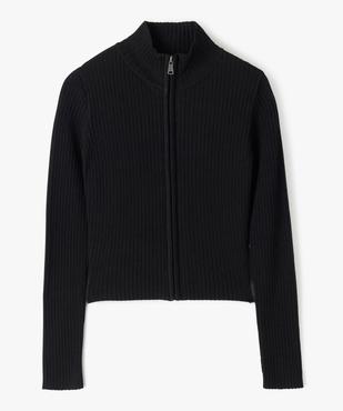 Gilet fille zippé et côtelé à col cheminée vue1 - GEMO (JUNIOR) - GEMO