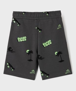 Short en maille French Terry à motifs garçon vue3 - GEMO (ENFANT) - GEMO