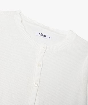 Gilet court en maille fantaisie fille vue2 - GEMO (ENFANT) - GEMO
