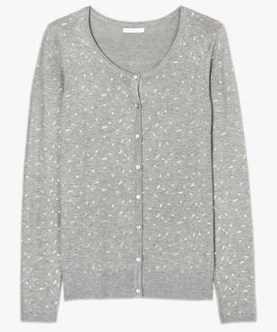 Gilet femme en viscose maille fine à motifs pailletés vue4 - GEMO(FEMME PAP) - GEMO