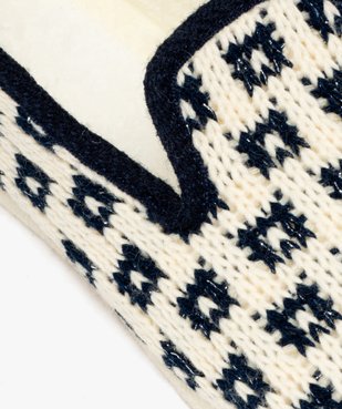 Chaussons femme pantoufles en tricot à motifs vue6 - GEMO 4G FEMME - GEMO