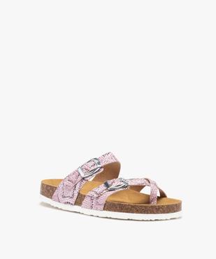 Mules fille à talon plat et brides ajustables pailletées vue2 - GEMO (ENFANT) - GEMO