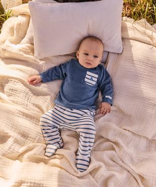 Pyjama 2 pièces en velours bébé garçon - LuluCastagnette vue5 - LULU CASTAGNETTE G4G D - GEMO