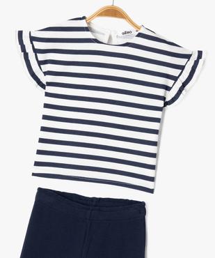 Ensemble 2 pièces pantalon et tee-shirt manches courtes bébé fille vue2 - GEMO(BEBE DEBT) - GEMO
