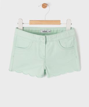 Short en twill avec finitions dentelées bébé fille vue1 - GEMO(BEBE DEBT) - GEMO