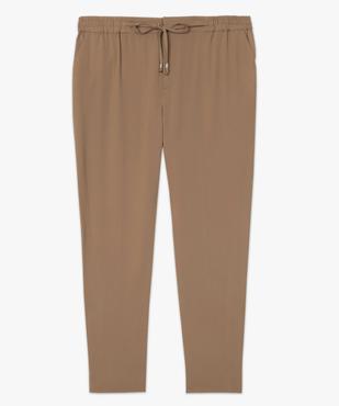 Pantalon femme en toile avec ceinture élastiquée vue4 - GEMO (G TAILLE) - GEMO