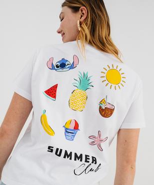 Tee-shirt manches courtes imprimé devant et dos femme - Stitch vue4 - LILO & STITCH - GEMO