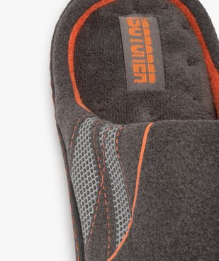 Chaussons homme mules en feutrine détails fluo - Isotoner vue6 - ISOTONER - GEMO