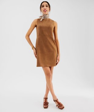 Robe chasuble sans manches en suédine extensible vue5 - GEMO(FEMME PAP) - GEMO