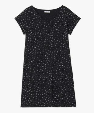 Chemise de nuit imprimée à manches courtes femme vue4 - GEMO 4G FEMME - GEMO