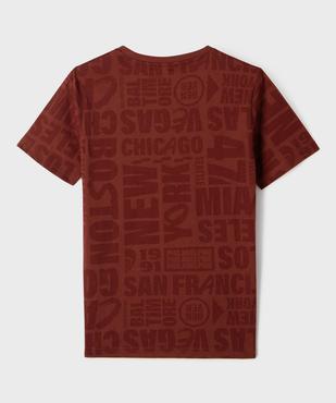 Tee-shirt manches courtes avec motif streetwear garçon vue3 - GEMO 4G GARCON - GEMO