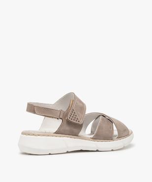 Sandales confort femme avec brides en cuir vue4 - GEMO (CONFORT) - GEMO