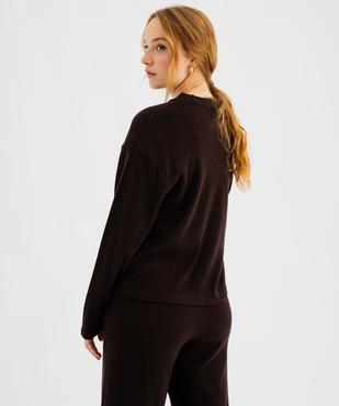 Tee-shirt manches longues en maille côtelée souple femme vue3 - GEMO(FEMME PAP) - GEMO