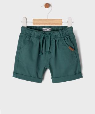 Bermuda en coton avec taille ajustable bébé garçon vue1 - GEMO(BEBE DEBT) - GEMO