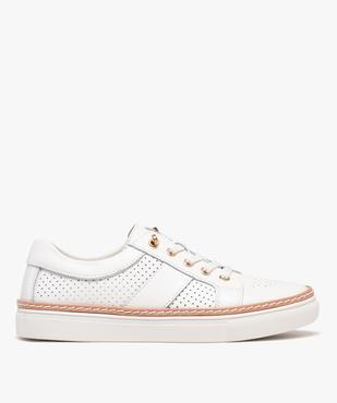 Baskets basses dessus cuir à lacets élastiques femme - Alma Planète vue1 - ALMA PLANETE - GEMO