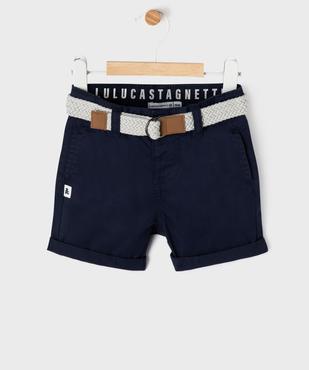 Short en twill avec ceinture tressée bébé garçon - LuluCastagnette vue1 - LULUCASTAGNETTE - GEMO