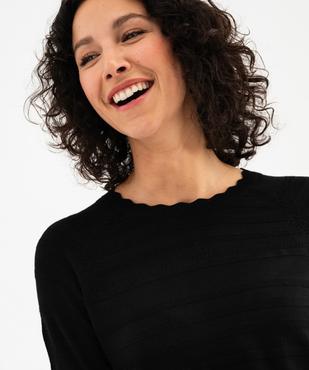Pull col rond en maille fine femme  vue2 - GEMO 4G FEMME - GEMO