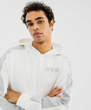 Sweat à capuche en maille extensible imprimé devant et dos homme vue2 - GEMO (HOMME) - GEMO
