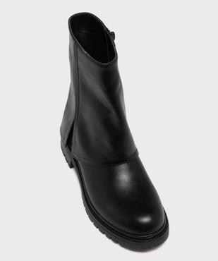 Boots zippées à semelle crantée et tige à revers femme vue5 - 5 MILES - GEMO