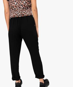 Pantalon femme coupe carotte en maille piquée fluide vue3 - GEMO(FEMME PAP) - GEMO