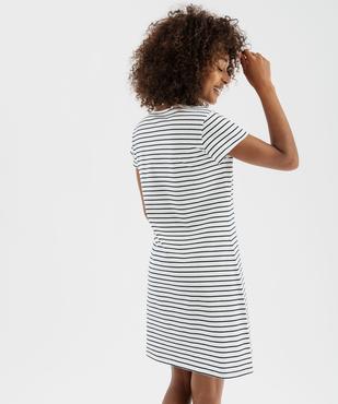 Chemise de nuit à manches courtes et col V femme vue3 - GEMO 4G FEMME - GEMO