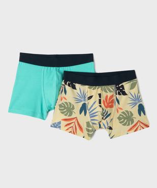 Boxers en coton stretch uni et imprimé garçon (lot de 2) vue1 - GEMO 4G GARCON - GEMO