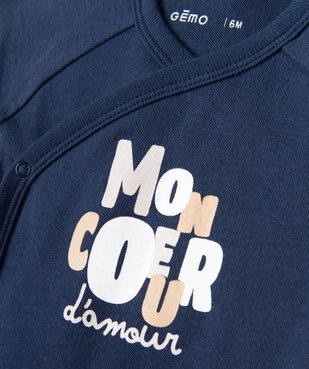 Body manches courtes fermeture croisée bébé (lot de 3) vue2 - GEMO 4G BEBE - GEMO