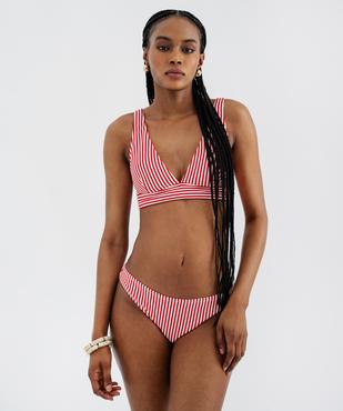 Bas de maillot de bain rayé forme culotte femme - LuluCastagnette vue3 - LULUCASTAGNETTE - GEMO