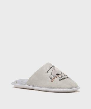 Chaussons mules en velours ras motif koala femme vue2 - GEMO(HOMWR FEM) - GEMO
