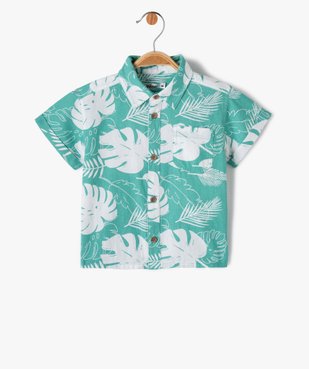 Chemise à manches courtes en coton/lin imprimée bébé garçon vue1 - GEMO(BEBE DEBT) - GEMO