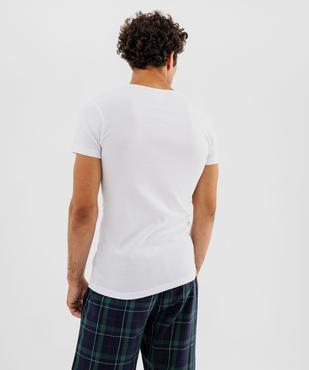 Tee-shirt manches courtes et col V en coton biologique homme (lot de 2) vue4 - GEMO 4G HOMME - GEMO