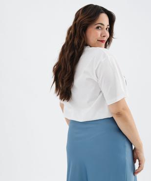 Tee-shirt manches courtes et col rond brodé femme grande taille vue4 - GEMO (G TAILLE) - GEMO