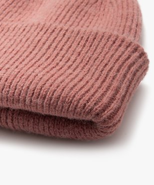 Bonnet en maille avec large revers femme vue2 - GEMO 4G FEMME - GEMO