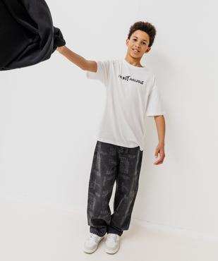 Tee-shirt manches courtes à message garçon vue2 - GEMO 4G GARCON - GEMO