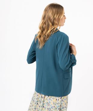 Veste droite en maille stretch manches 3/4 unie femme vue3 - GEMO(FEMME PAP) - GEMO