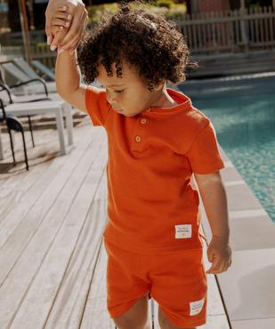 Tee-shirt en maille nid d'abeille bébé garçon vue4 - GEMO(BEBE DEBT) - GEMO