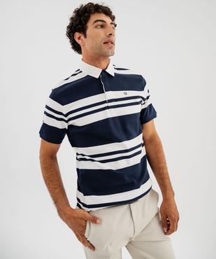Polo manches courtes à rayures homme vue2 - GEMO 4G HOMME - GEMO