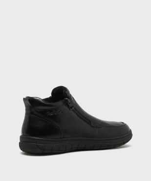 Boots fourrées zippées en cuir gamme confort homme - Pierre Cardin vue4 - PIERRE CARDIN CONFORT - GEMO