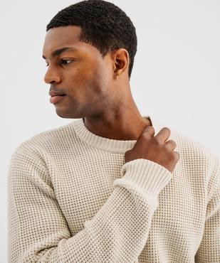 Pull en maille fantaisie à col rond homme vue3 - GEMO (HOMME) - GEMO