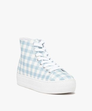 Baskets femme mid-cut en toile à semelle plateforme vue3 - GEMO 4G FEMME - GEMO