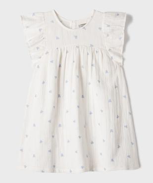 Chemise de nuit en gaze de coton à manches volantées fille - LuluCastagnette vue1 - LULUCASTAGNETTE - GEMO