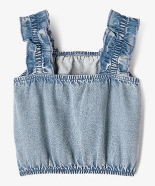 Blouse en jean à bretelles et coupe courte fille vue4 - GEMO (ENFANT) - GEMO