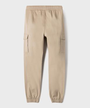 Pantalon cargo jogger en coton stretch à taille élastiquée garçon vue4 - GEMO (JUNIOR) - GEMO